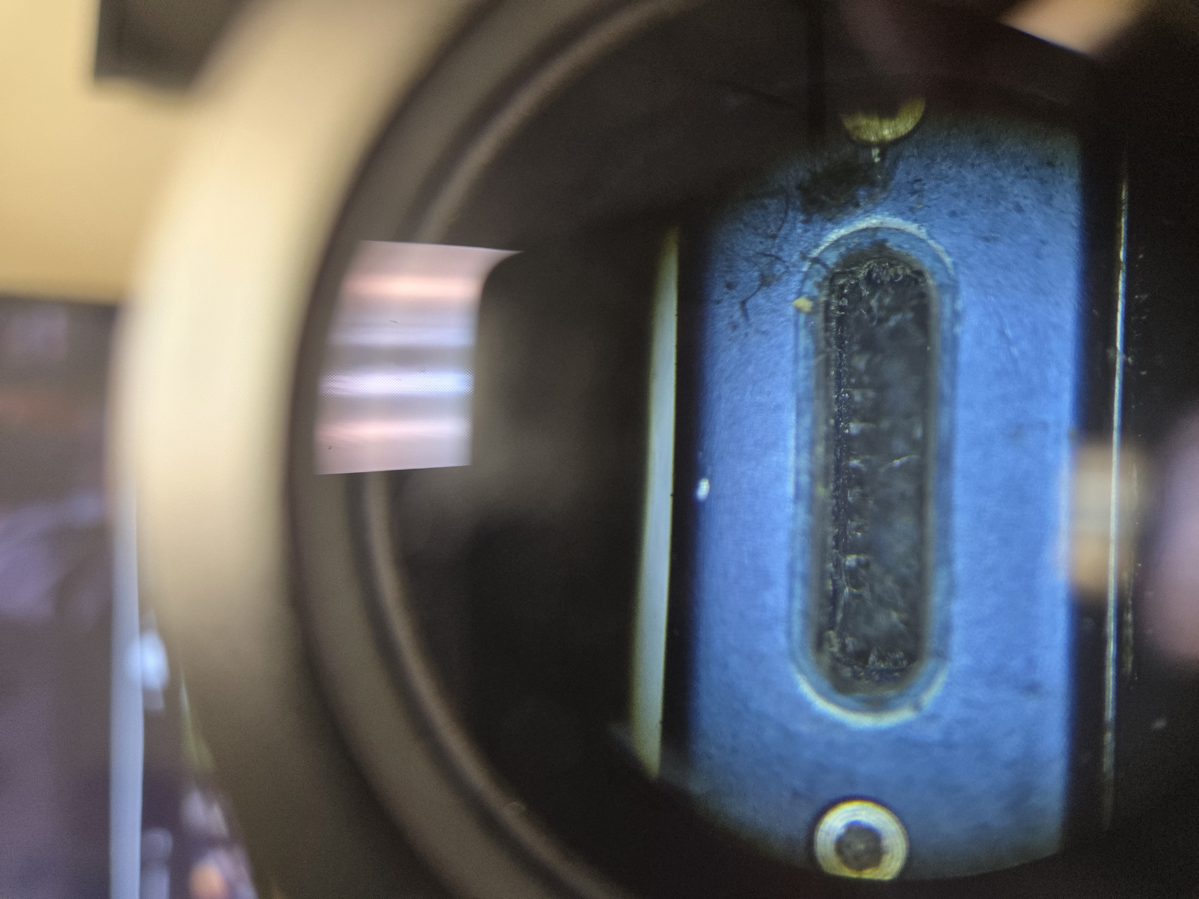 Before and after charge port cleaning